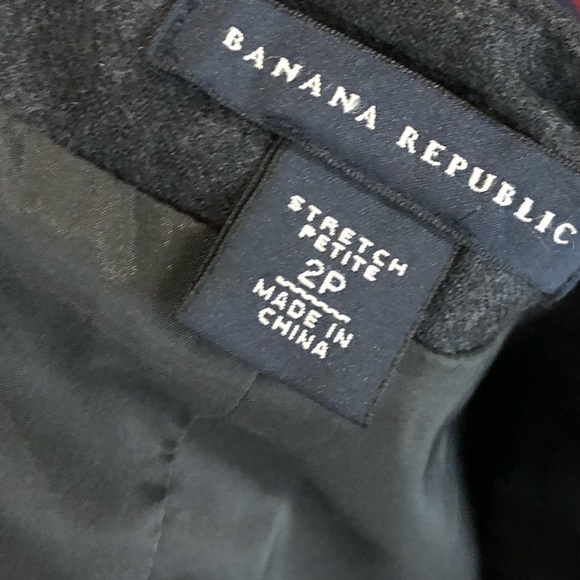 Banana Republic Petite Dark Gray Wool Belted Waist Pencil Skirt 2P - Picture 4 of 4